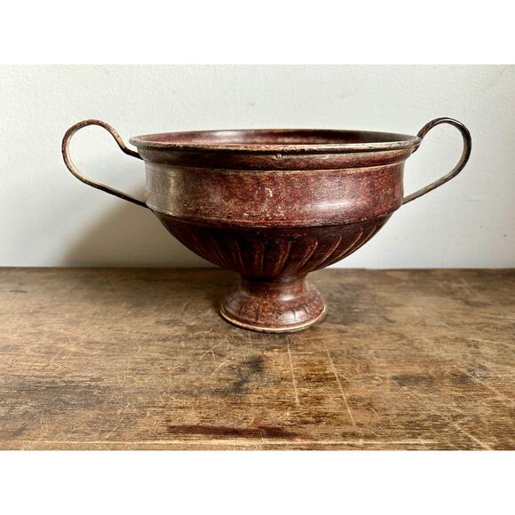 Vintage Metal Urn | Vintage Planter | Centerpiece Pedestal Bowl | Fruit Bowl - Picture 1 of 7